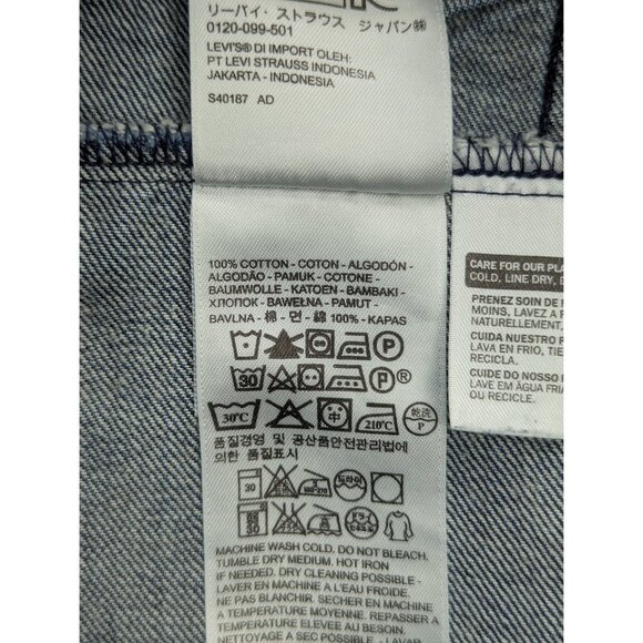 Levis Hybrid Denim Trucker Jacket Womens LG Snap Button Up Bomber Western Blue - Picture 16 of 16